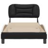 Cama Para Adulto | Cama Individual | Estructura De Cama Con Cabecero Cuero Sintético Negro Y Blanco Cfw705890