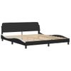 Cama Matrimonial | Cama Para Adultos | Estructura De Cama Con Cabecero Cuero Sintético Negro Y Blanco Cfw197058