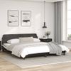 Cama Matrimonial | Cama Para Adultos | Estructura De Cama Con Cabecero Cuero Sintético Negro Y Blanco Cfw197058