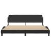 Cama Matrimonial | Cama Para Adultos | Estructura De Cama Con Cabecero Cuero Sintético Negro Y Blanco Cfw197058