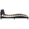 Cama Matrimonial | Cama Para Adultos | Estructura De Cama Con Cabecero Cuero Sintético Negro Y Blanco Cfw197058