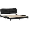 Cama Matrimonial | Cama Para Adultos | Estructura De Cama Con Cabecero Cuero Sintético Negro Y Blanco Cfw471861