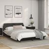 Cama Matrimonial | Cama Para Adultos | Estructura De Cama Con Cabecero Cuero Sintético Negro Y Blanco Cfw235672