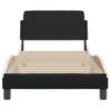 Cama Para Adulto | Cama Individual | Estructura De Cama Con Cabecero Cuero Sintético Negro Y Blanco Cfw603540