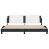 Cama Matrimonial | Cama Para Adultos | Estructura De Cama Con Cabecero Cuero Sintético Negro Y Blanco Cfw25835