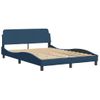 Cama Matrimonial | Cama Para Adultos | Estructura De Cama Con Cabecero De Tela Azul 120x200 Cm Cfw798924