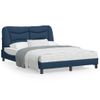 Cama Matrimonial | Cama Para Adultos | Estructura De Cama Con Cabecero De Tela Azul 140x190 Cm Cfw668426