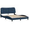 Cama Matrimonial | Cama Para Adultos | Estructura De Cama Con Cabecero De Tela Azul 140x190 Cm Cfw668426