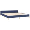 Cama Matrimonial | Cama Para Adultos | Estructura De Cama Con Cabecero De Tela Azul 160x200 Cm Cfw225697