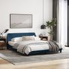 Cama Matrimonial | Cama Para Adultos | Estructura De Cama Con Cabecero De Tela Azul 160x200 Cm Cfw996470