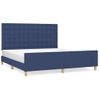 Cama Matrimonial | Cama Para Adultos | Estructura De Cama Con Cabecero De Tela Azul 180x200 Cm Cfw79339