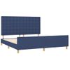 Cama Matrimonial | Cama Para Adultos | Estructura De Cama Con Cabecero De Tela Azul 180x200 Cm Cfw79339