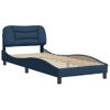 Cama Para Adulto | Cama Individual | Estructura De Cama Con Cabecero De Tela Azul 80x200 Cm Cfw288542