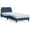 Cama Para Adulto | Cama Individual | Estructura De Cama Con Cabecero De Tela Azul 80x200 Cm Cfw128782