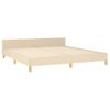 Cama Matrimonial | Cama Para Adultos | Estructura De Cama Con Cabecero De Tela Color Crema 180x200 Cm Cfw920062