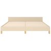 Cama Matrimonial | Cama Para Adultos | Estructura De Cama Con Cabecero De Tela Color Crema 180x200 Cm Cfw920062