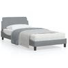 Cama Para Adulto | Cama Individual | Estructura De Cama Con Cabecero De Tela Gris Claro 100x200 Cm Cfw589664