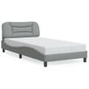 Cama Para Adulto | Cama Individual | Estructura De Cama Con Cabecero De Tela Gris Claro 100x200 Cm Cfw195462