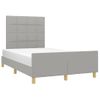 Cama Matrimonial | Cama Para Adultos | Estructura De Cama Con Cabecero De Tela Gris Claro 120x200 Cm Cfw56329