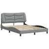 Cama Matrimonial | Cama Para Adultos | Estructura De Cama Con Cabecero De Tela Gris Claro 140x190 Cm Cfw395484