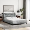 Cama Matrimonial | Cama Para Adultos | Estructura De Cama Con Cabecero De Tela Gris Claro 140x190 Cm Cfw395484