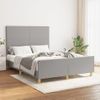 Cama Matrimonial | Cama Para Adultos | Estructura De Cama Con Cabecero De Tela Gris Claro 140x200 Cm Cfw65700