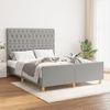 Cama Matrimonial | Cama Para Adultos | Estructura De Cama Con Cabecero De Tela Gris Claro 140x200 Cm Cfw779446