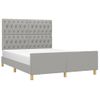 Cama Matrimonial | Cama Para Adultos | Estructura De Cama Con Cabecero De Tela Gris Claro 140x200 Cm Cfw779446