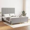 Cama Matrimonial | Cama Para Adultos | Estructura De Cama Con Cabecero De Tela Gris Claro 140x200 Cm Cfw627231