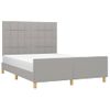 Cama Matrimonial | Cama Para Adultos | Estructura De Cama Con Cabecero De Tela Gris Claro 140x200 Cm Cfw627231