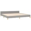 Cama Matrimonial | Cama Para Adultos | Estructura De Cama Con Cabecero De Tela Gris Claro 200x200 Cm Cfw995793