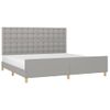 Cama Matrimonial | Cama Para Adultos | Estructura De Cama Con Cabecero De Tela Gris Claro 200x200 Cm Cfw96096