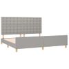 Cama Matrimonial | Cama Para Adultos | Estructura De Cama Con Cabecero De Tela Gris Claro 200x200 Cm Cfw96096