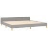 Cama Matrimonial | Cama Para Adultos | Estructura De Cama Con Cabecero De Tela Gris Claro 200x200 Cm Cfw96096