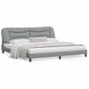 Cama Matrimonial | Cama Para Adultos | Estructura De Cama Con Cabecero De Tela Gris Claro 200x200 Cm Cfw296576