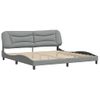 Cama Matrimonial | Cama Para Adultos | Estructura De Cama Con Cabecero De Tela Gris Claro 200x200 Cm Cfw296576