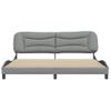 Cama Matrimonial | Cama Para Adultos | Estructura De Cama Con Cabecero De Tela Gris Claro 200x200 Cm Cfw296576