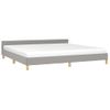 Cama Matrimonial | Cama Para Adultos | Estructura De Cama Con Cabecero De Tela Gris Claro 200x200 Cm Cfw909332