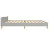 Cama Matrimonial | Cama Para Adultos | Estructura De Cama Con Cabecero De Tela Gris Claro 200x200 Cm Cfw909332