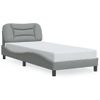 Cama Para Adulto | Cama Individual | Estructura De Cama Con Cabecero De Tela Gris Claro 80x200 Cm Cfw502566