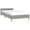 Cama Individual | Cama Para Adultos | Estructura De Cama Con Cabecero De Tela Gris Claro 80x200 Cm Cfw978223