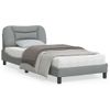 Cama Para Adulto | Cama Individual | Estructura De Cama Con Cabecero De Tela Gris Claro 90x190 Cm Cfw484855