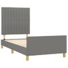 Cama Individual | Cama Para Adultos | Estructura De Cama Con Cabecero De Tela Gris Oscuro 100x200 Cm Cfw669326