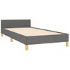 Cama Individual | Cama Para Adultos | Estructura De Cama Con Cabecero De Tela Gris Oscuro 100x200 Cm Cfw669326