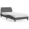 Cama Para Adulto | Cama Individual | Estructura De Cama Con Cabecero De Tela Gris Oscuro 100x200 Cm Cfw281235