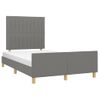 Cama Matrimonial | Cama Para Adultos | Estructura De Cama Con Cabecero De Tela Gris Oscuro 120x200 Cm Cfw265041