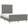 Cama Matrimonial | Cama Para Adultos | Estructura De Cama Con Cabecero De Tela Gris Oscuro 120x200 Cm Cfw261928