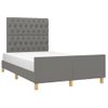 Cama Matrimonial | Cama Para Adultos | Estructura De Cama Con Cabecero De Tela Gris Oscuro 120x200 Cm Cfw521764