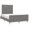 Cama Matrimonial | Cama Para Adultos | Estructura De Cama Con Cabecero De Tela Gris Oscuro 120x200 Cm Cfw943853