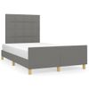 Cama Matrimonial | Cama Para Adultos | Estructura De Cama Con Cabecero De Tela Gris Oscuro 120x200 Cm Cfw787988